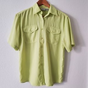 Green Button Down Top